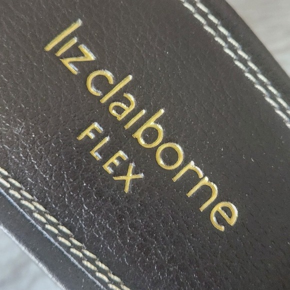 Liz Claiborne Flex Guild Rich Brown Leather 2.75" Heel Shoes Mules Womens 8.5 M - Picture 5 of 13